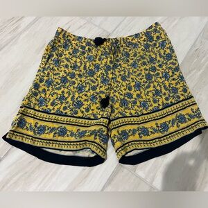 J. Jill Yellow and Blue Floral Women's Shorts size L